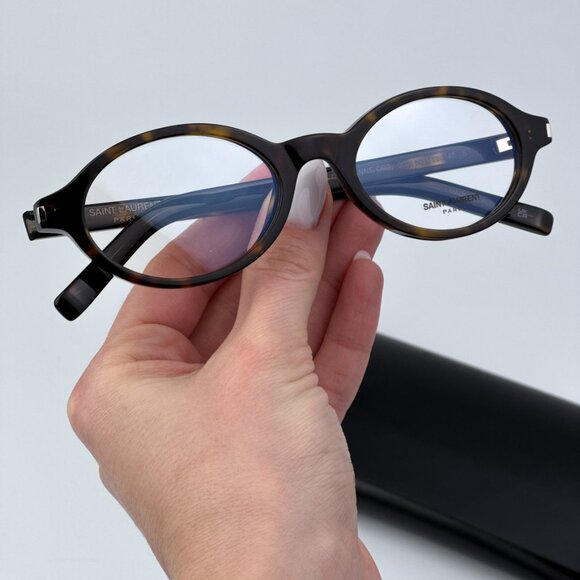 Saint Laurent SL751 JEANNE OPT 002 BRAND NEW Eyeglasses Havana Oval Women - Picture 1 of 10
